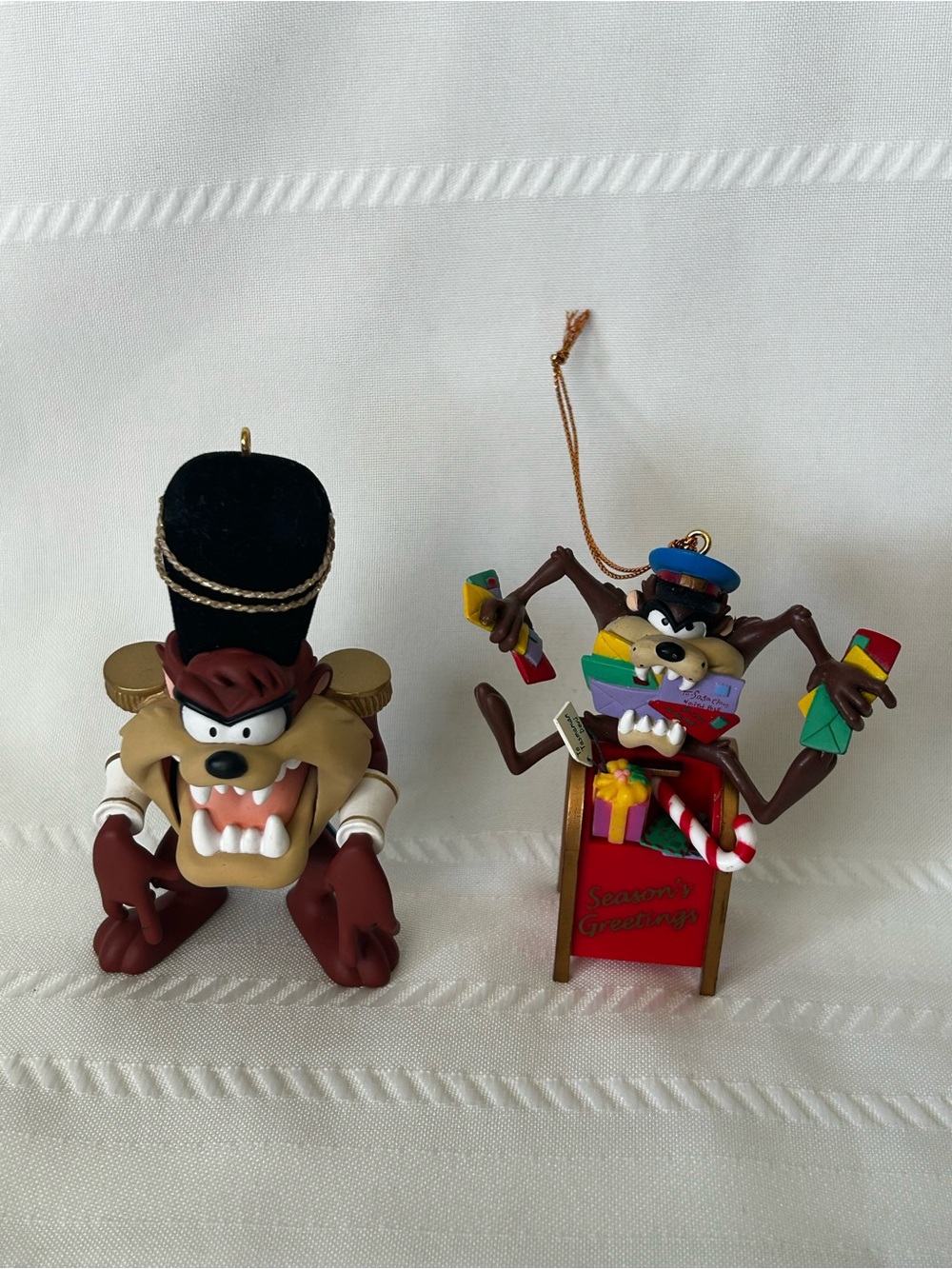 Looney Tunes Taz Tasmanian Devil Warner Bros Set of 2 Christmas Ornaments